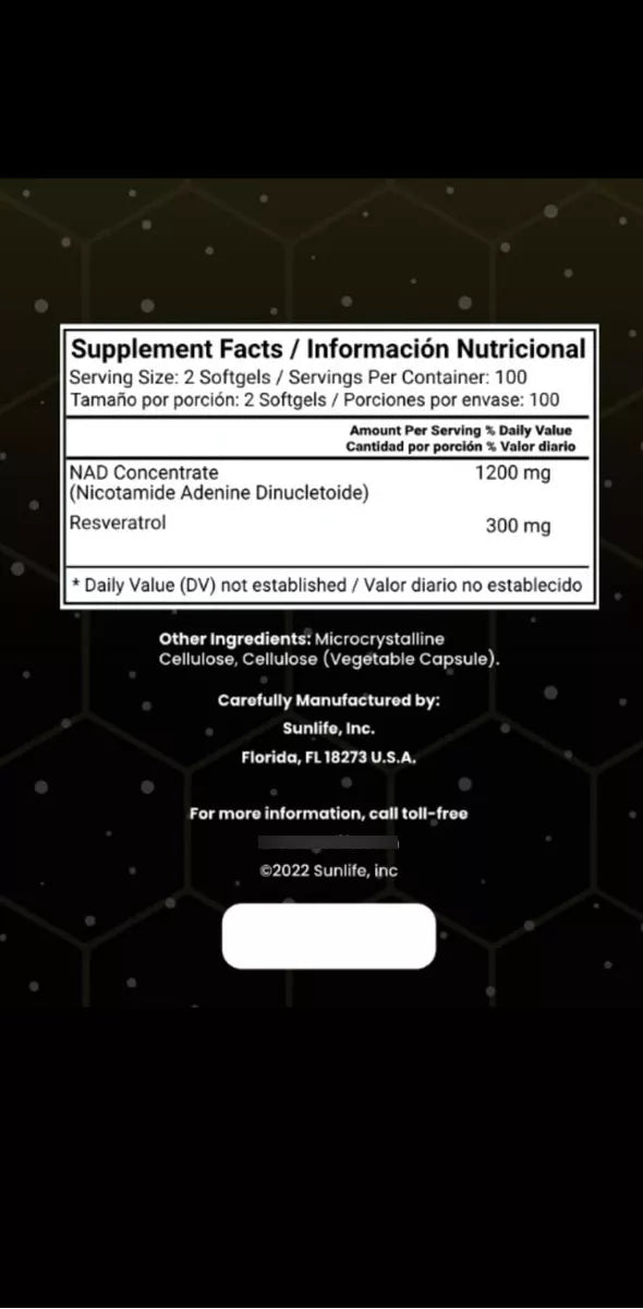 NAD+ Resveratrol 1500mg | Energía y Salud Celular